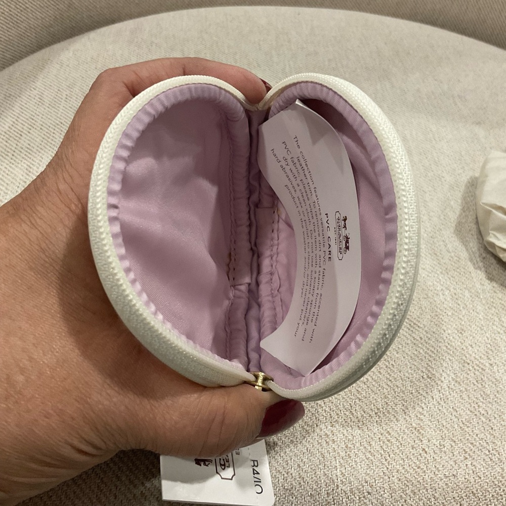 Coach Cream and Pink Patterned Coin Pouch - Picture 3 of 3